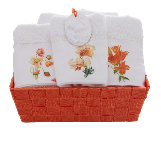 Karaca Home Tropik Turuncu 5'li Sepetli Havlu 30x50 cm