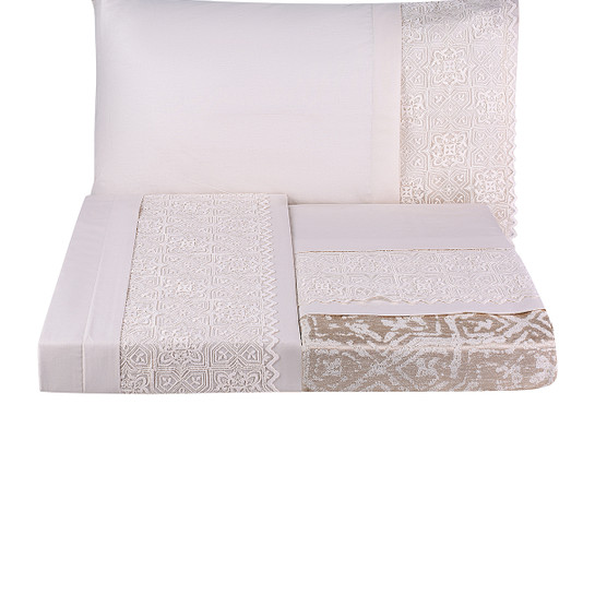 Karaca Home Maya Gold Çift Kişilik Dantelli Nevresim Pike Takımı