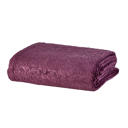 Karaca Home Rauqel Mürdüm Tek Kişilik Embosy Battaniye