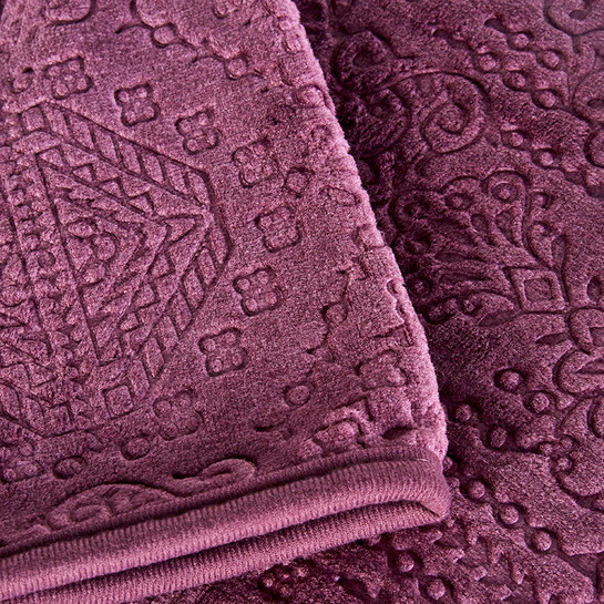 Karaca Home Rauqel Mürdüm Tek Kişilik Embosy Battaniye