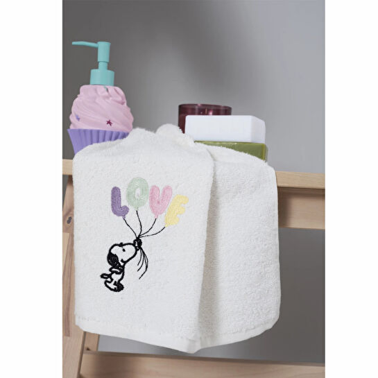 Peanuts by Karaca Home Love Nakışlı Bornoz Seti 8-10 Yaş Offwhite