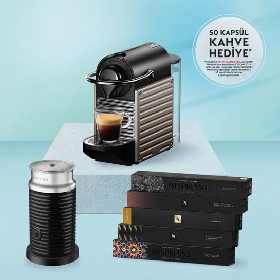 Nespresso C66T Pixie Titan Kahve Makinesi ve Süt Köpürtücü Aksesuar