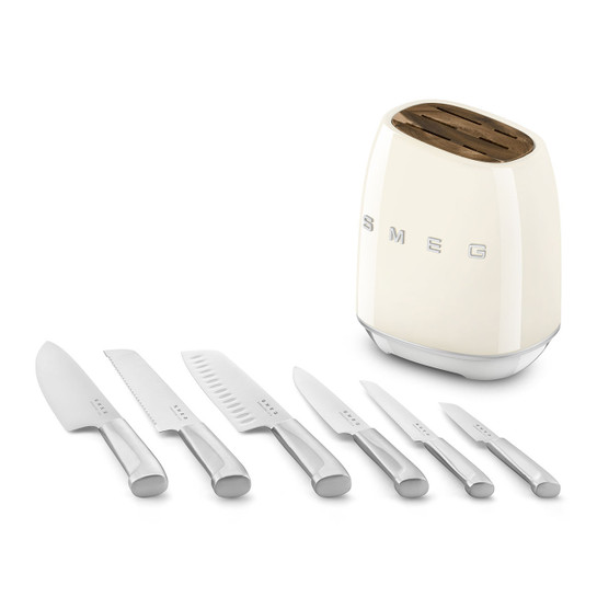 Smeg Retro Standlı Bıçak Seti Krem Kbsf02cr 