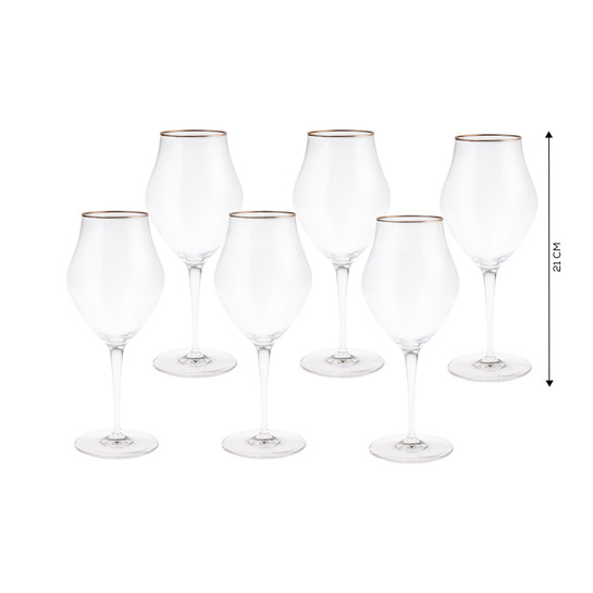 Bormioli Rocco Inalto Arte Cal Small Platin 6lı Kadeh Seti