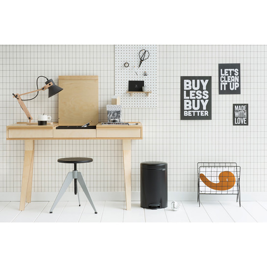 BRABANTIA 001-01-NEWICON MATT BLACK PEDALLI ÇÖP KUTUSU 12L