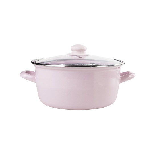 Emsan Pastel Emaye Kızartma Tenceresi Pembe 24 cm