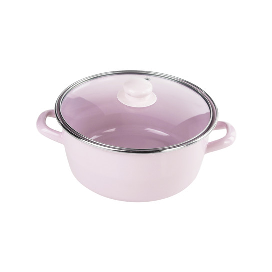 Emsan Pastel Emaye Kızartma Tenceresi Pembe 24 cm