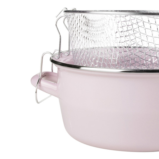Emsan Pastel Emaye Kızartma Tenceresi Pembe 24 cm