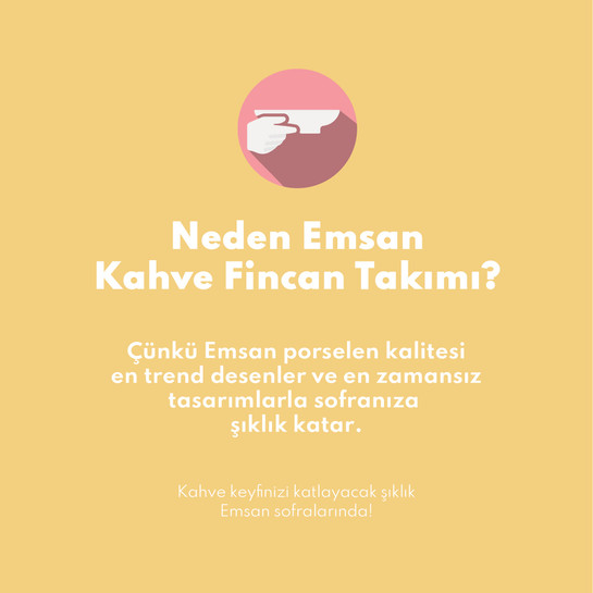 Emsan Luxury Siyah 6 Kişilik Kahve Fincan Takımı 90 ml