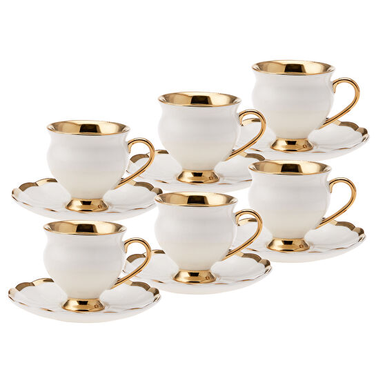 Emsan Exclusive Beyaz 6 Kişilik Kahve Fincan Takımı 90 ml
