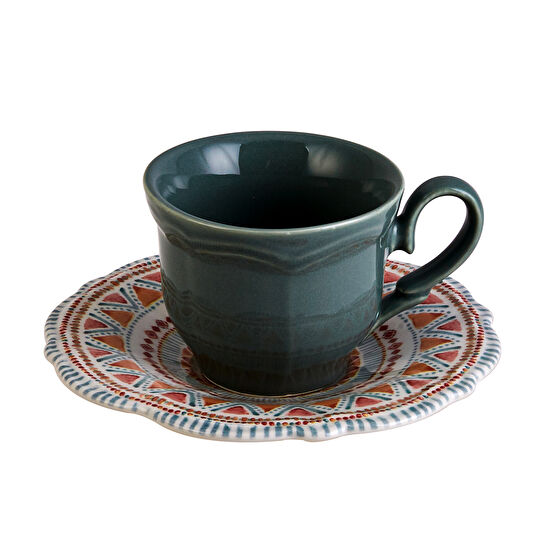 KARACA VENDA MINT TEKLİ ÇAY FİNCANI VE TABAĞI