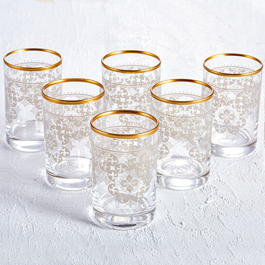 KARACA SARE 6LI KAHVE YANI BARDAĞI GOLD