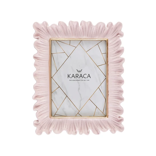Karaca Eva Dalgalı Pembe Çerçeve 