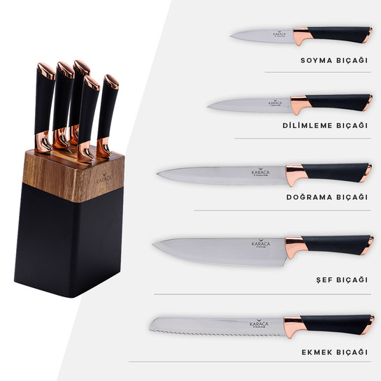 Karaca Grande Bıçak Seti Black