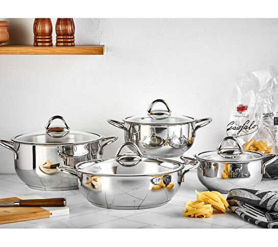 Karaca Alaska 8 Parça Çelik Tencere Seti