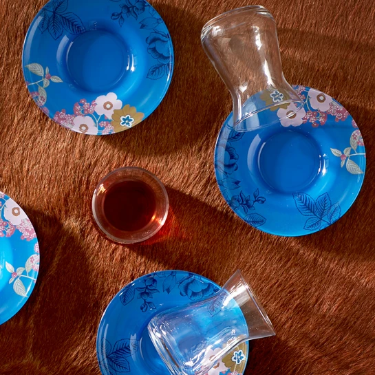 Karaca Bahar Mavi 6 Kişilik Çay Seti