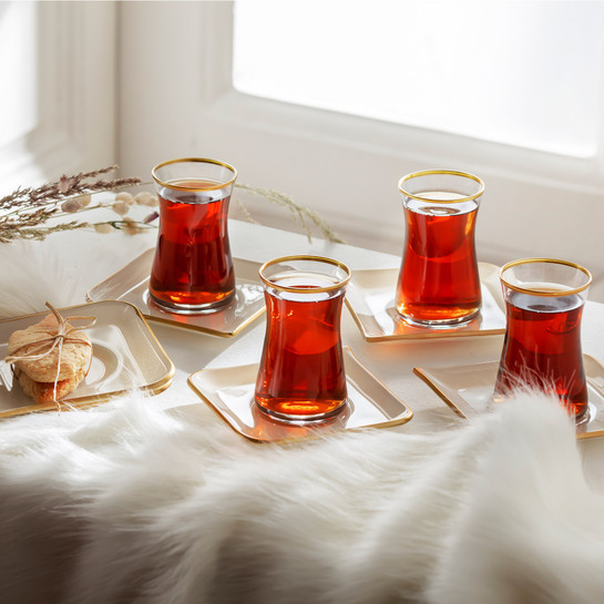 Karaca Damla Krem 12 Parça 6 Kişilik Çay Seti