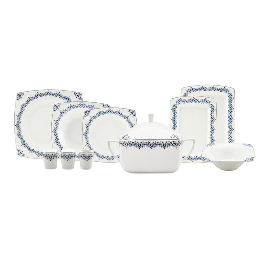 Karaca Fine Pearl Shiraz 62 Parça 12 Kişilik İnci Yemek Takımı Kare