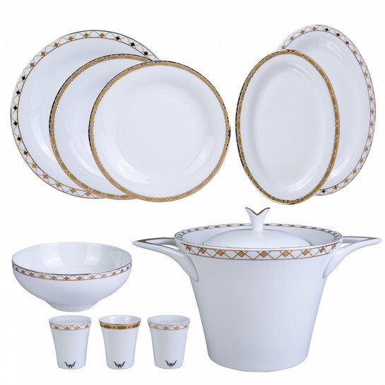 Karaca Shield Gold 60 Parça 12 Kişilik Porselen Yemek Takımı