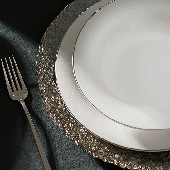 Karaca Silvermask Platin 60 Parça 12 Kişilik Porselen Yemek Takımı