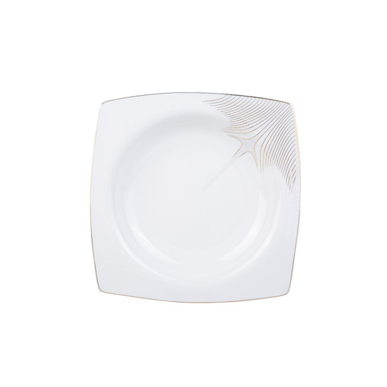 Karaca Fine Bone New Together Alone Gold 12 Kişilik 60 Parça Kare Yemek Takımı