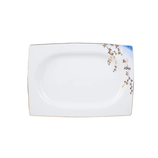 Karaca Fine Bone Blue Blush 60 Parça 12 Kişilik Yemek Takımı Kare