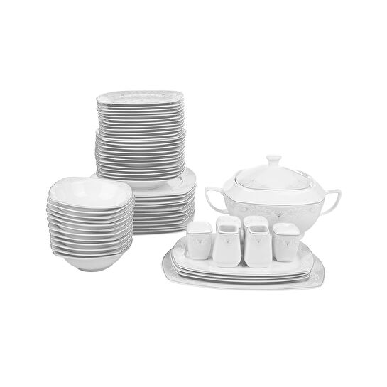 Karaca Jenna 60 Parça 12 Kişilik Yemek Takımı Kare