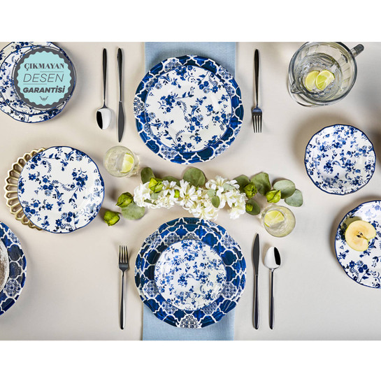 Karaca Deep Blue 24 Parça 6 Kişilik Yemek Takımı