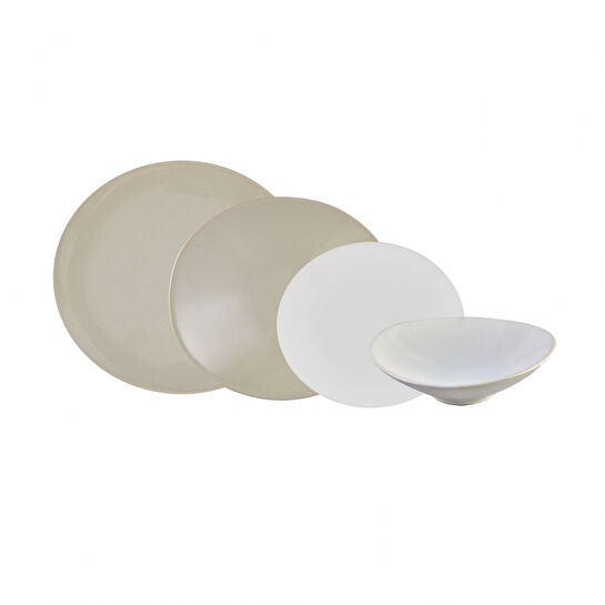Karaca Yasu Bej 24 Parça 6 Kişilik Stoneware Yemek Takımı