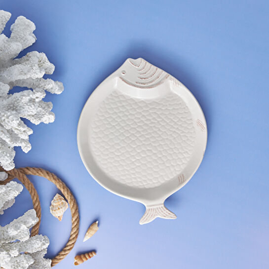 Karaca Marine Soul Balık Servis Tabağı Küçük Krem