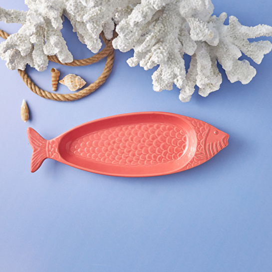 Karaca Marine Soul Balık Uzun Servis Tabağı Küçük Mercan