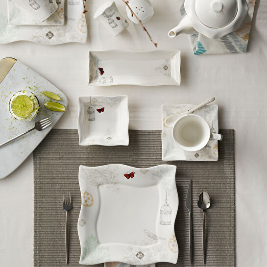 Karaca Charlot 32 Parça 6 Kişilik Kahvaltı Seti Kare