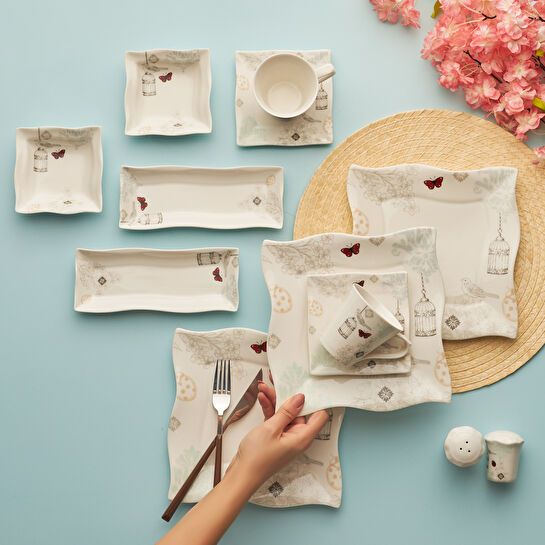 Karaca Charlot 32 Parça 6 Kişilik Kahvaltı Seti Kare