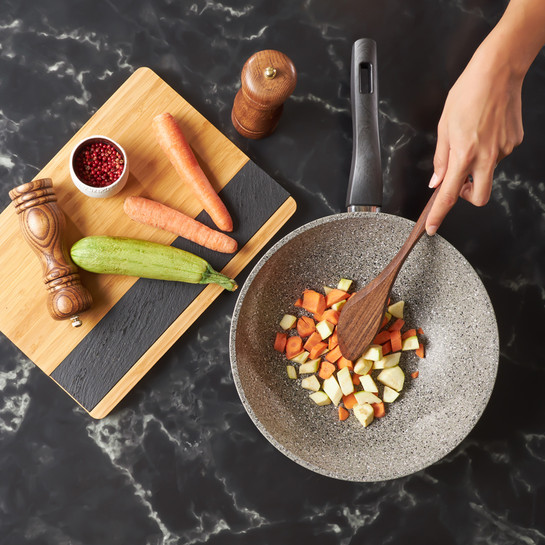 Karaca Dark Silver Biogranit Wok Tava 28 cm
