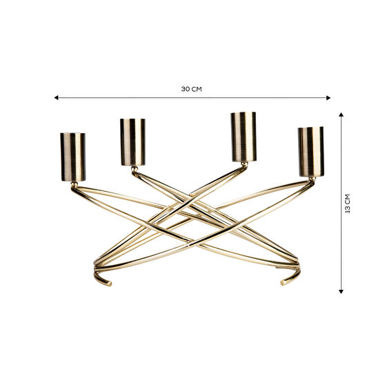 Karaca New Year Yılbaşı Ring 4lü Mumluk 30x13 cm