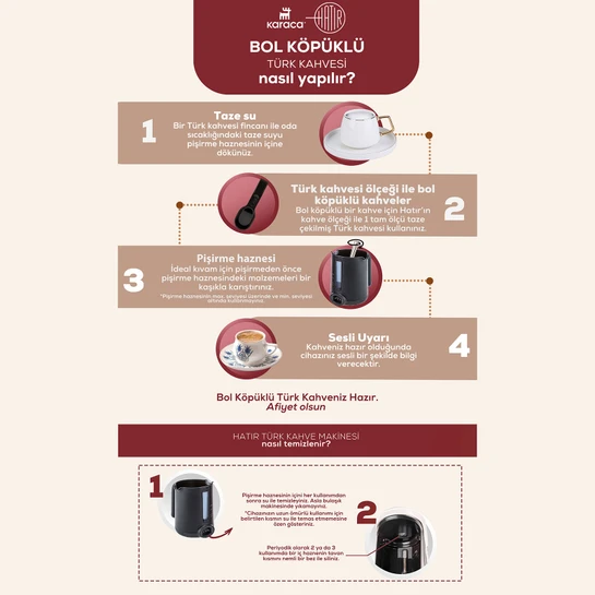 Karaca Hatır Mod Közde ve Sütlü Türk Kahvesi Makinesi Grape Pink