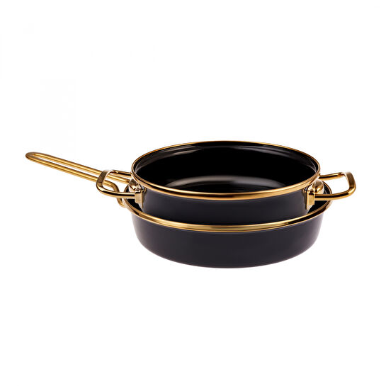 Karaca Retro Emaye Antrasit Tava Sahan Set