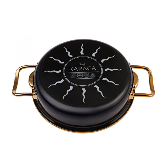 Karaca Retro Emaye Antrasit Tava Sahan Set
