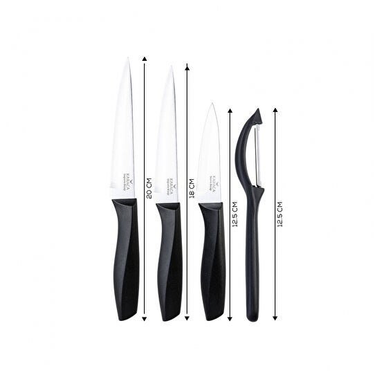 Karaca Peel Siyah 4 Parça Bıçak Seti