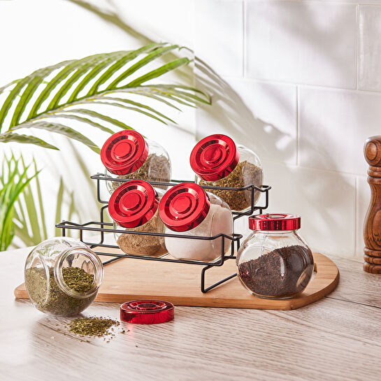 Karaca Sunrise Red 7 Parça Baharat Takımı