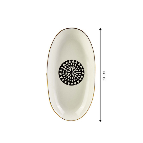 Karaca Black Gold Kayık Tabak 19 Cm