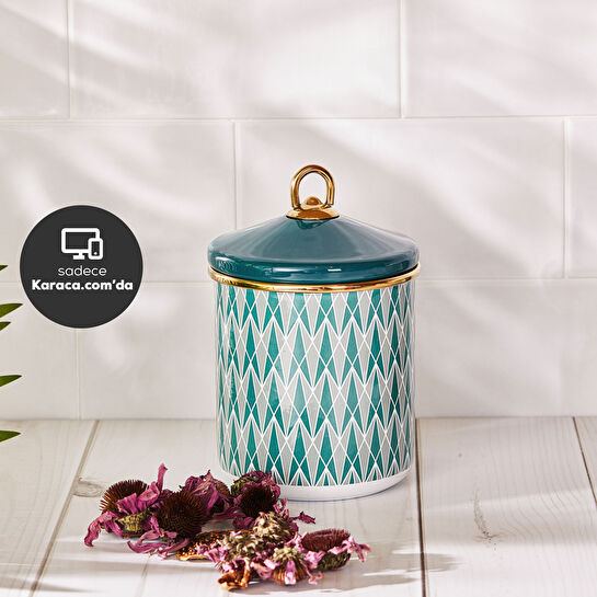 Karaca Retro Green Emaye Saklama Kabı Small