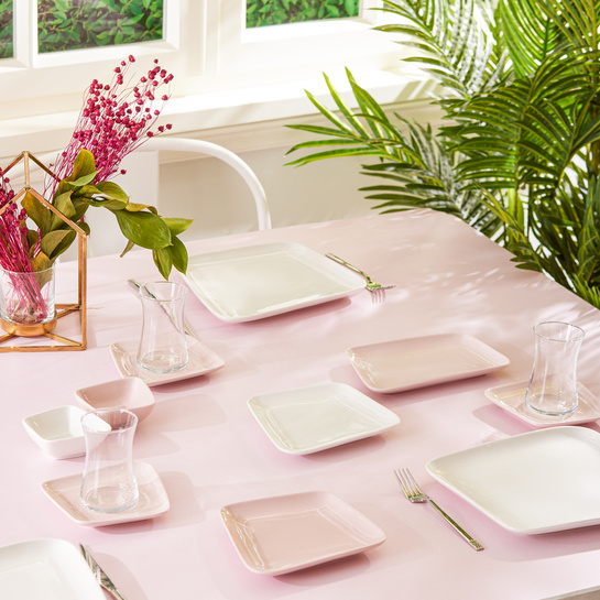 Karaca Naomi Pink 26 Parça 6 Kişilik Kahvaltı Seti