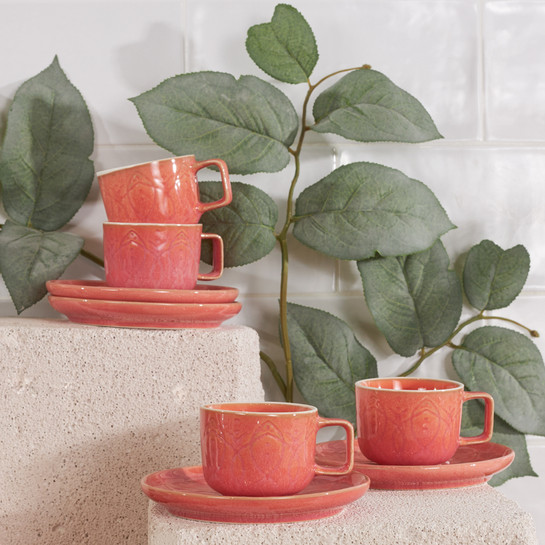 Karaca Vita Pembe 6 Kişilik Kahve Fincanı Takımı 90 ml