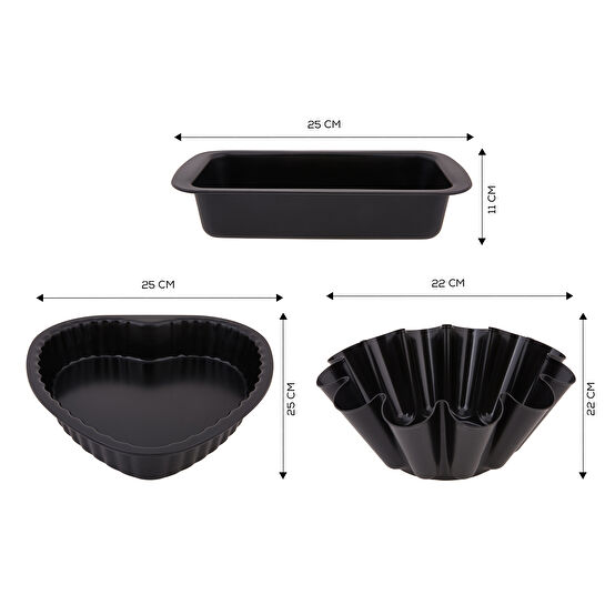 Karaca Parlin 3lü Kek Kalıbı