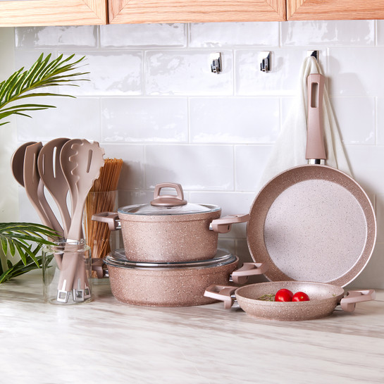 Karaca Biogranit Rosegold 11 Parça Tencere Seti