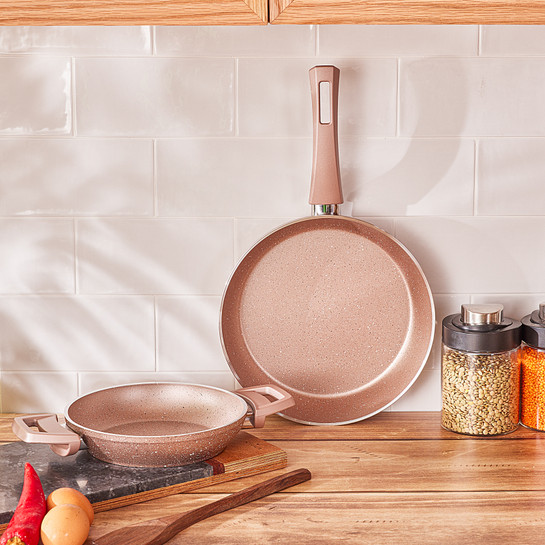 KARACA BİOGRANİT ROSEGOLD TAVA+SAHAN SET
