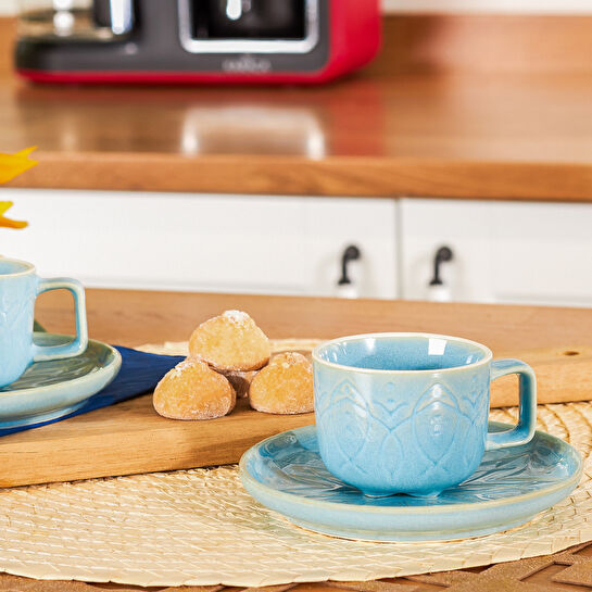 Karaca Vita Mavi 2 Kişilik Kahve Fincanı Takımı 90 ml