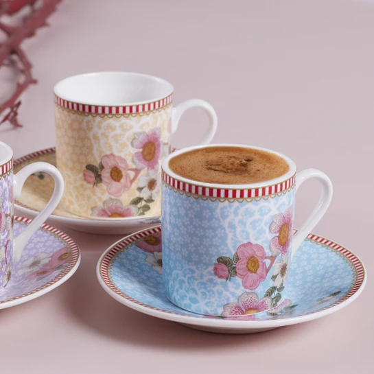 Karaca Diyara Asorti 6 Kişilik Kahve Fincanı Takımı 80 ml