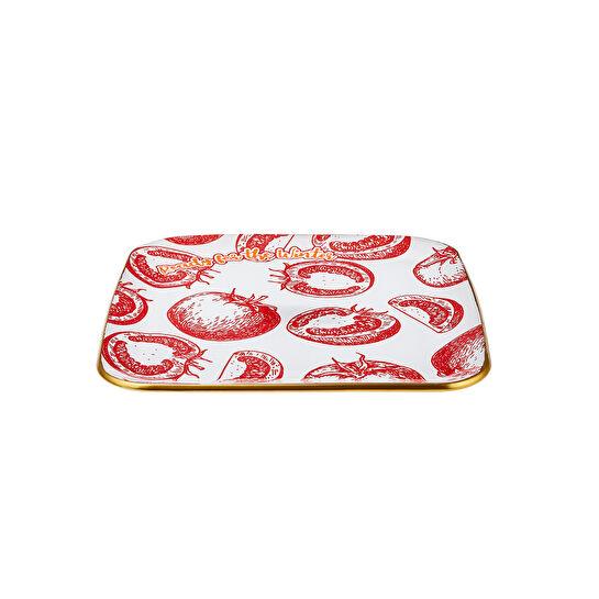 Karaca Kışa Hazırlık Sebzeli Kırmızı Pasta Tabağı